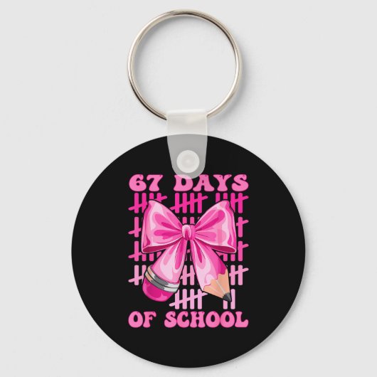 I Survived 67 Days Of School Cool Teacher Design  キーホルダー (正面)