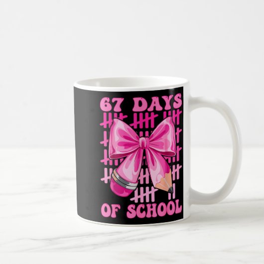 I Survived 67 Days Of School Cool Teacher Design  コーヒーマグカップ (右)