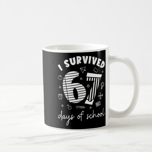 I Survived 67 Days Of School Cool Teacher Design コーヒーマグカップ (右)