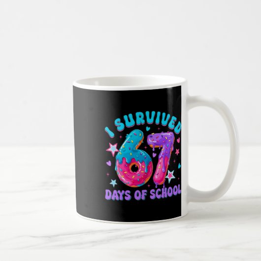 I Survived 67 Days Of School Donut Drip Boy Girl T コーヒーマグカップ (右)