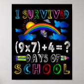 I Survived 67 Days Of School Funny 67 Meme Math Te ポスター (正面)