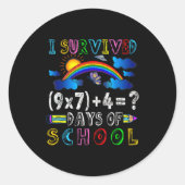 I Survived 67 Days Of School Funny 67 Meme Math Te ラウンドシール (正面)