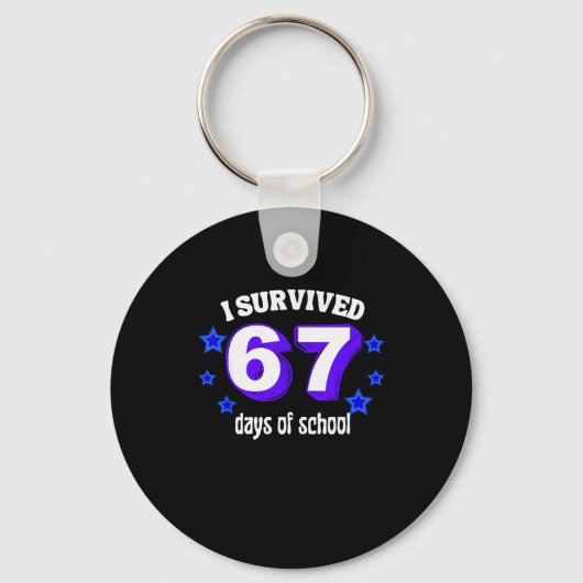 I Survived 67 Days Of School Funny 67 Meme Retro S キーホルダー (正面)