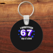 I Survived 67 Days Of School Funny 67 Meme Retro S キーホルダー (正面)