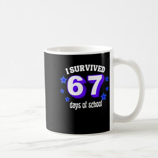 I Survived 67 Days Of School Funny 67 Meme Retro S コーヒーマグカップ (右)