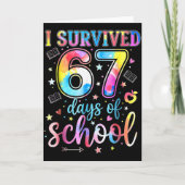 I Survived 67 Days Of School Funny 67 Meme Teacher カード (正面)