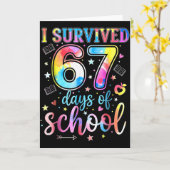 I Survived 67 Days Of School Funny 67 Meme Teacher カード (黄色い花)