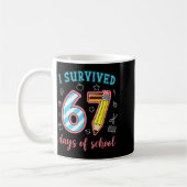 I Survived 67 Days Of School Funny 67 Meme Teacher コーヒーマグカップ (左)
