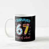 I Survived 67 Days Of School Funny 67 Meme Teacher コーヒーマグカップ (左)