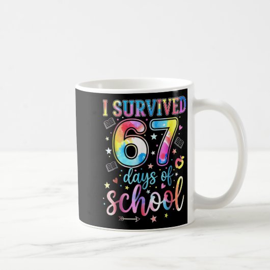 I Survived 67 Days Of School Funny 67 Meme Teacher コーヒーマグカップ (右)