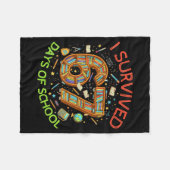 I Survived 67 Days Of School Funny 67 Meme Teacher フリースブランケット (正面(横))