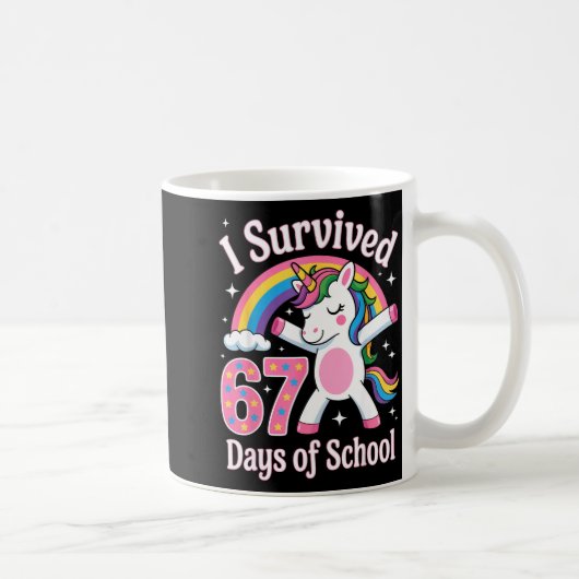 I Survived 67 Days Of School Funny 67 Teachers Kid コーヒーマグカップ (右)