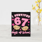 I Survived 67 Days Of School Funny 67 Teachers Stu カード (黄色い花)