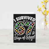 I Survived 67 Days Of School Funny 67 Teachers Stu カード (黄色い花)