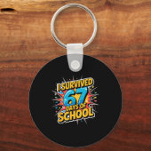 I Survived 67 Days Of School Funny 67 Teachers Stu キーホルダー (正面)