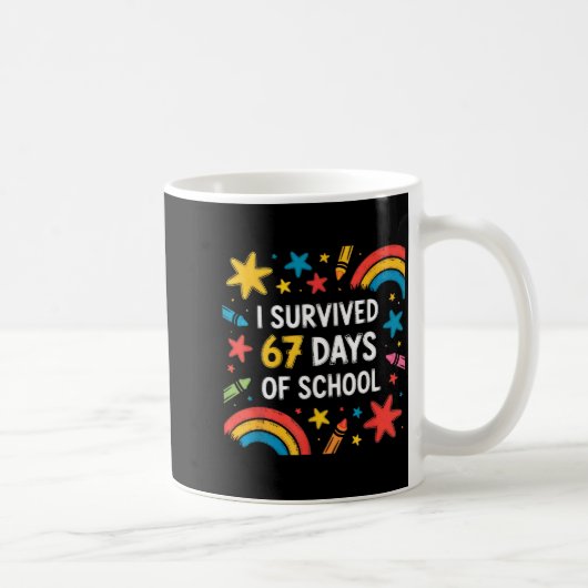 I Survived 67 Days Of School Funny 67 Teachers Stu コーヒーマグカップ (右)