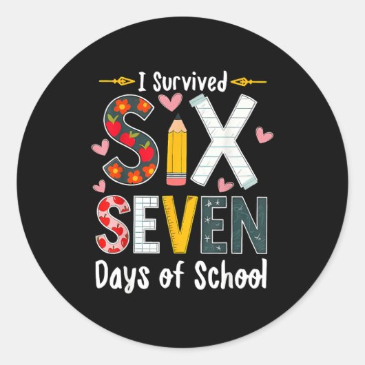 I Survived 67 Days Of School Funny 67 Teachers Stu ラウンドシール (正面)