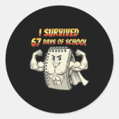 I Survived 67 Days Of School Funny 67 Teachers Stu ラウンドシール (正面)