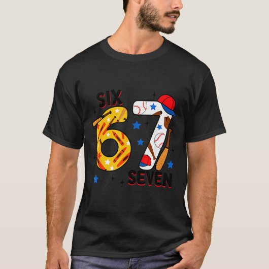 I Survived 67 Days Of School Funny 6 7 Baseball Te Tシャツ (正面)