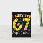 I Survived 67 Days Of School Funny 6 7 Meme Teache カード (正面)