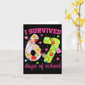 I Survived 67 Days Of School Funny Camouflage Boy  カード (黄色い花)