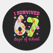 I Survived 67 Days Of School Funny Camouflage Boy ラウンドシール (正面)