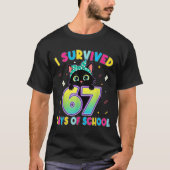 I Survived 67 Days Of School Funny Cat Six Seven M Tシャツ (正面)