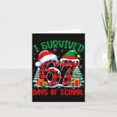 I Survived 67 Days Of School Funny Christmas Six S カード (正面)
