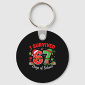 I Survived 67 Days Of School Funny Christmas Teach キーホルダー (正面)