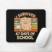 I Survived 67 Days Of School Funny Coffee Owl Scho マウスパッド (マウス)