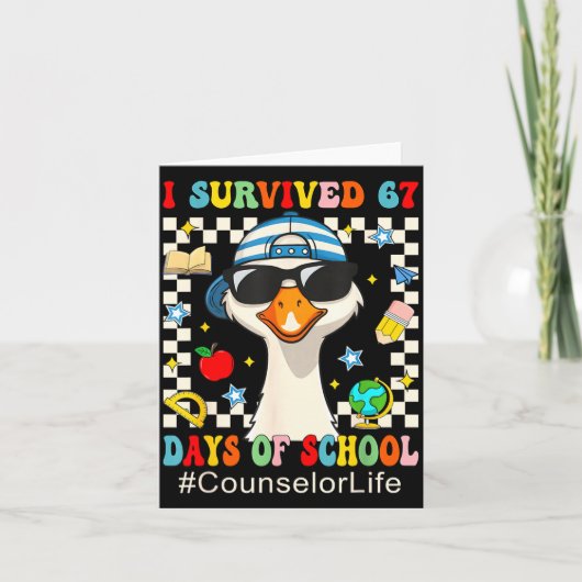I Survived 67 Days Of School Funny Goose Boys Coun カード (正面)