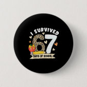 I Survived 67 Days Of School Funny Leopard Student 缶バッジ (正面)