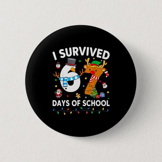 I Survived 67 Days Of School Funny Meme Six Seven  缶バッジ (正面)