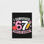 I Survived 67 Days Of School Funny Meme Student Te カード (正面)