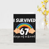 I Survived 67 Days Of School Funny Meme Student Te カード (黄色い花)