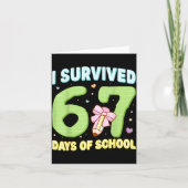 I Survived 67 Days Of School Funny Meme Student Te カード (正面)