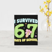 I Survived 67 Days Of School Funny Meme Student Te カード (黄色い花)