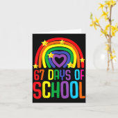 I Survived 67 Days Of School Funny Meme Student Te カード (黄色い花)