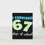 I Survived 67 Days Of School Funny Meme Student Te カード (正面)