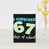 I Survived 67 Days Of School Funny Meme Student Te カード (黄色い花)
