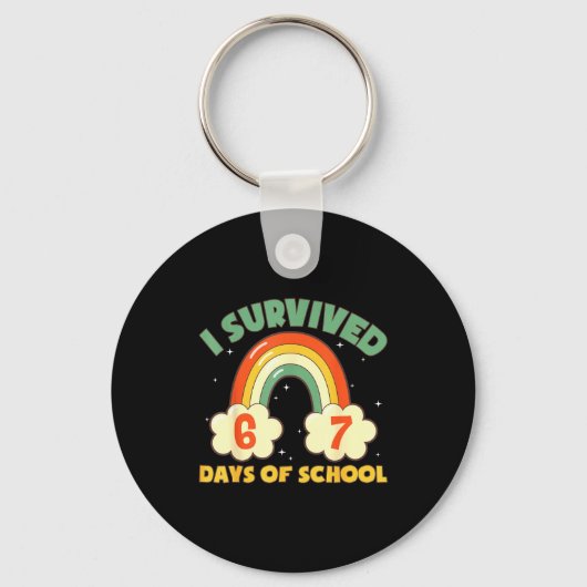 I Survived 67 Days Of School Funny Meme Student Te キーホルダー (正面)