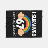 I Survived 67 Days Of School Funny Meme Student Te フリースブランケット (正面(横))