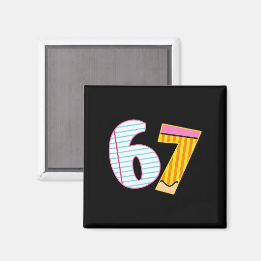 I Survived 67 Days Of School Funny Meme Teacher 2  マグネット (正面/裏面)