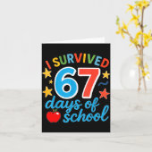 I Survived 67 Days Of School Funny Meme Teacher St カード (黄色い花)