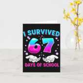 I Survived 67 Days Of School Funny Meme Teacher St カード (黄色い花)