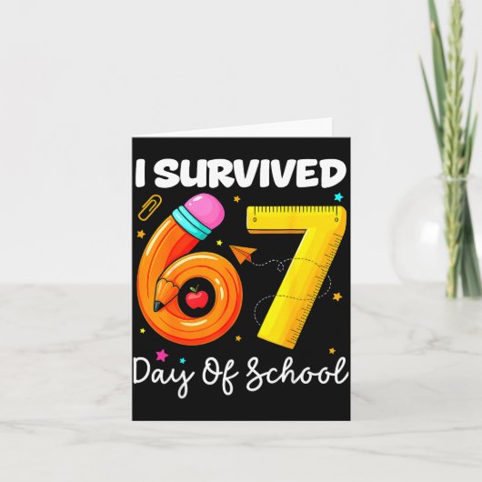 I Survived 67 Days Of School Funny Meme Teacher St カード (正面)