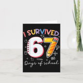 I Survived 67 Days Of School Funny Meme Teacher St カード (正面)