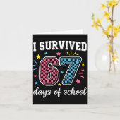 I Survived 67 Days Of School Funny Meme Teacher St カード (黄色い花)