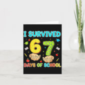 I Survived 67 Days Of School Funny Meme Teacher St カード (正面)