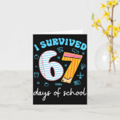 I Survived 67 Days Of School Funny Meme Teacher St カード (黄色い花)